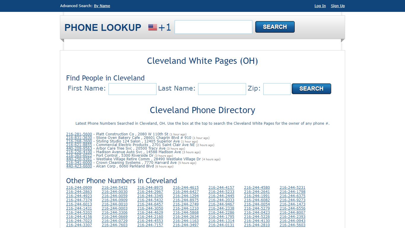 Cleveland White Pages - Cleveland Phone Directory Lookup